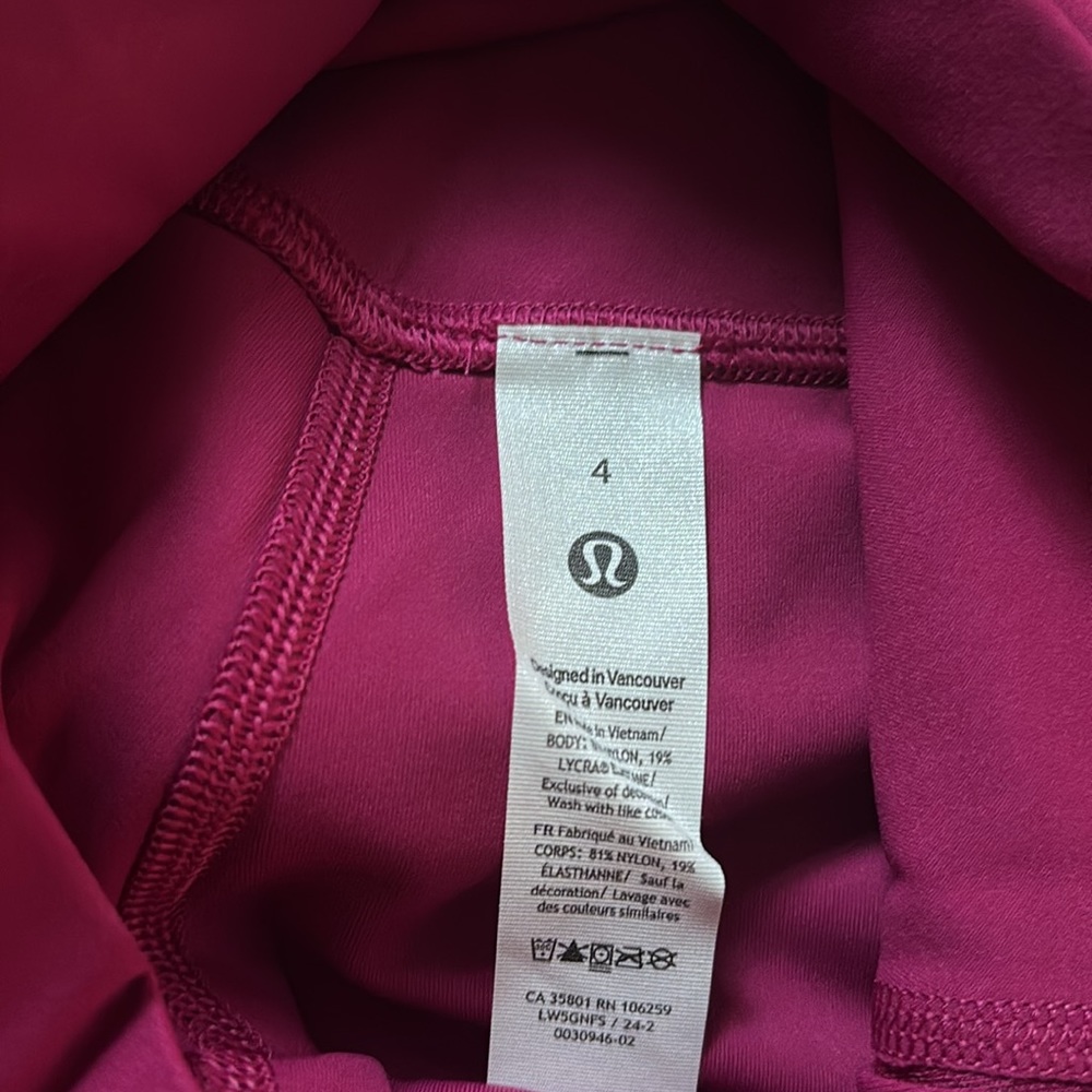 LULULEMON ALIGN HR LEGGINGS 28” in WILD BERRY (WLDB) SZ 8 NWT - Picture 7 of 14